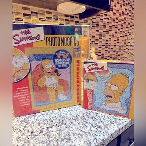 Vintage The Simpsons Photomosaics Puzzle Set of‎ 2 (1026 Pc Each) Buffalo  NIB
